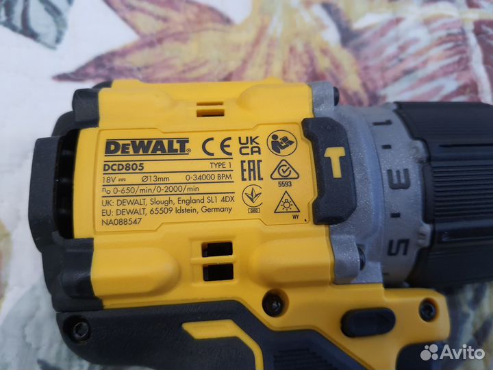 Шуруповерт DeWalt DCD805 для Европы оригинальный