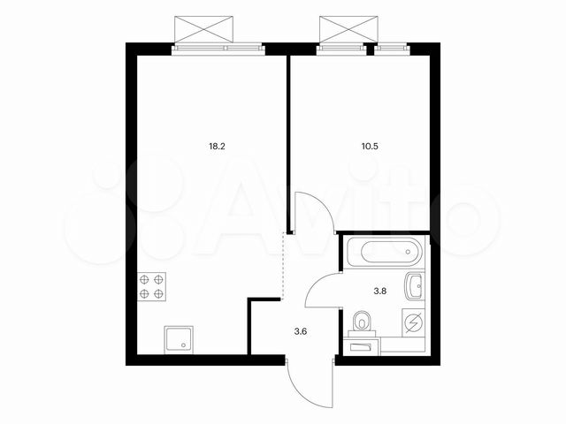 1-к. квартира, 36,1 м², 4/15 эт.