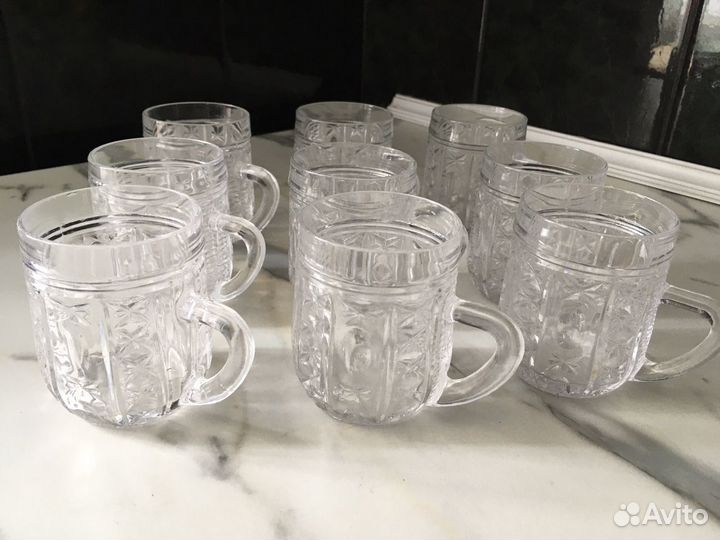 Формы, кружка, ваза, конфетница, рюмки, рог