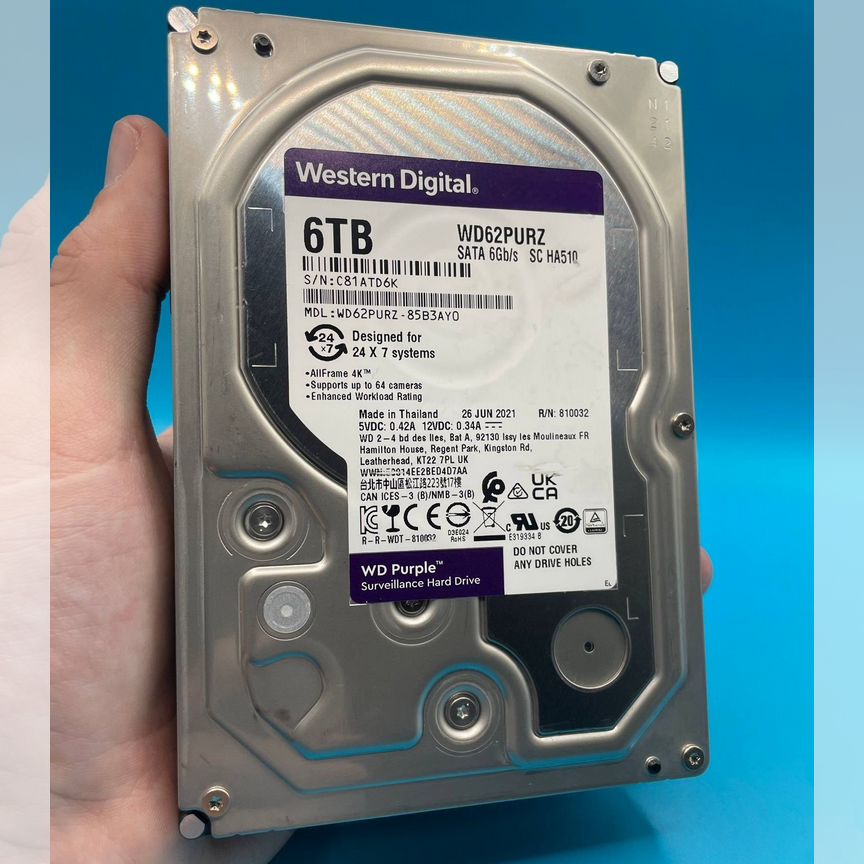 [WD62PURZ] Жесткий Диск 6тб Wd Purple Wd62purz