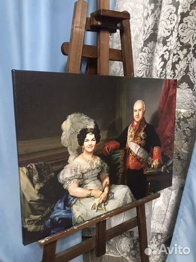 Портрет на холсте в старинном костюме