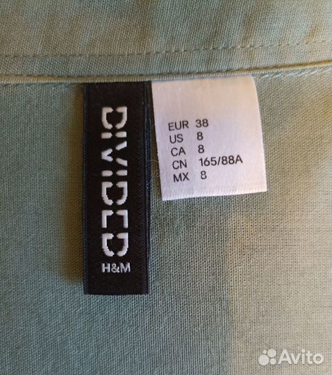 Рубашка женская H&M, размер 38, хлопок