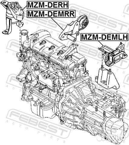 Подушка двигателя мт зад прав/лев mzmdemrr