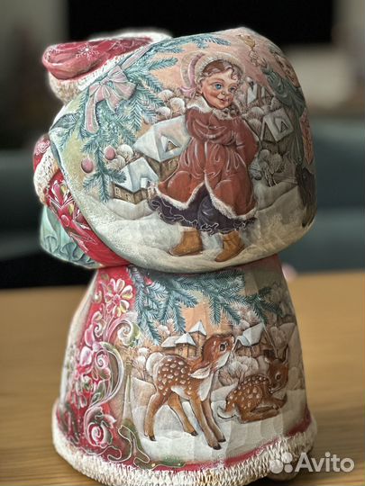 Дед мороз деревянный ручная роспись