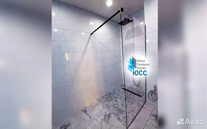 Стеклянная душевая перегородка 80 х 190