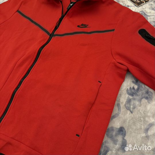 Зип Худи Nike Tech Fleece Red оригинал