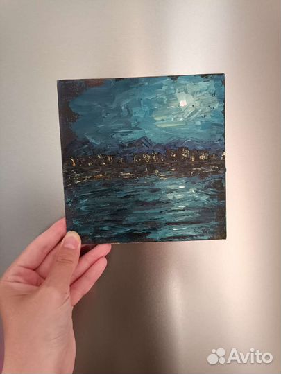 Картина маслом лунная ночь