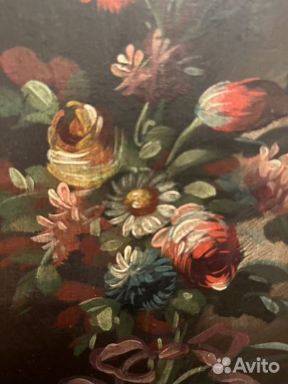 Картина маслом цветы Винтаж Италия