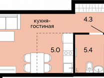 Квартира-студия, 28 м², 1/25 эт.