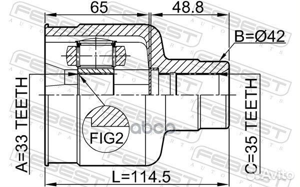 ШРУС ford mondeo 00- внутр.прав. 2111gerh Febest