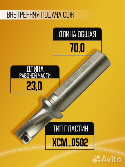 Корпусное сверло hanshiba tcap-10R-2.25D D10