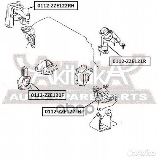 Подушка двигателя прав 0112ZZE122RH asva