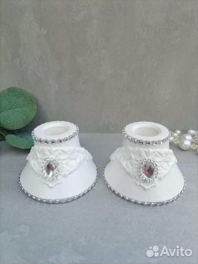 Подсвечник гипсовый с декором