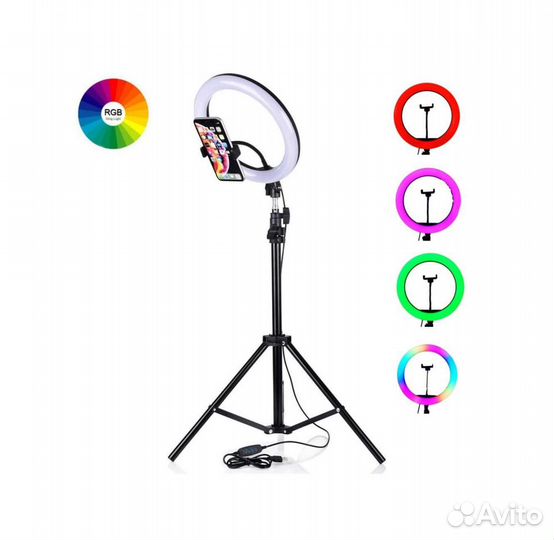 Селфи лампа кольцевая 26,33,36,38 RGB LED