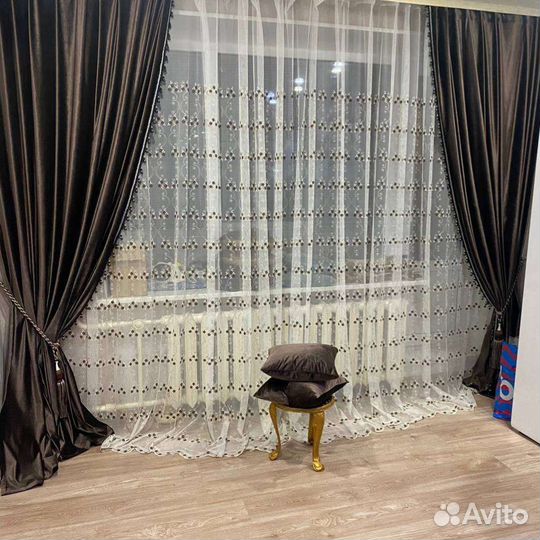 Новые шторы с тюлью под ключ