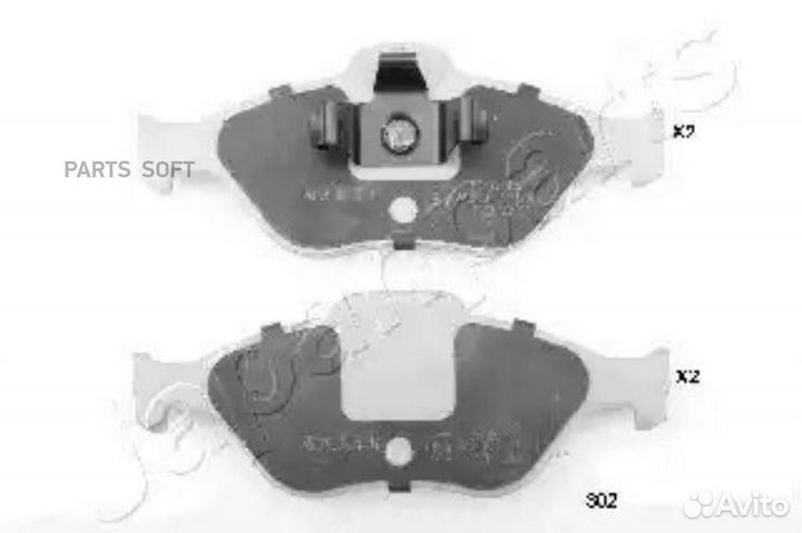 Japanparts PA302AF Колодки тормозные дисковые, ком
