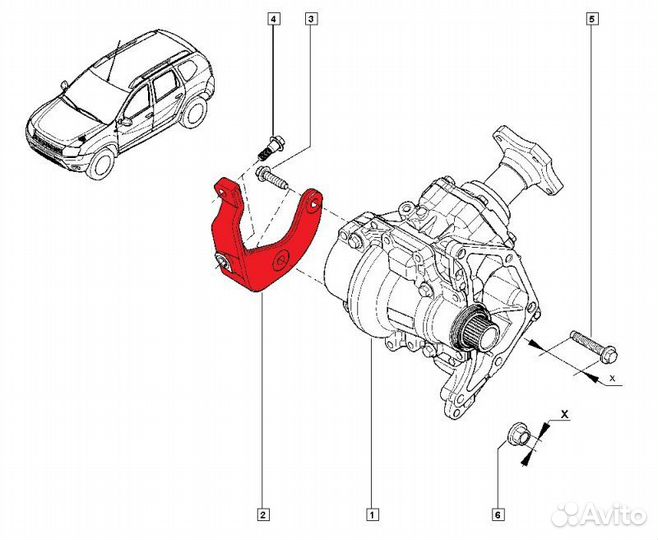 Кронштейн кпп Renault Duster 2015-2019 F4R 2019