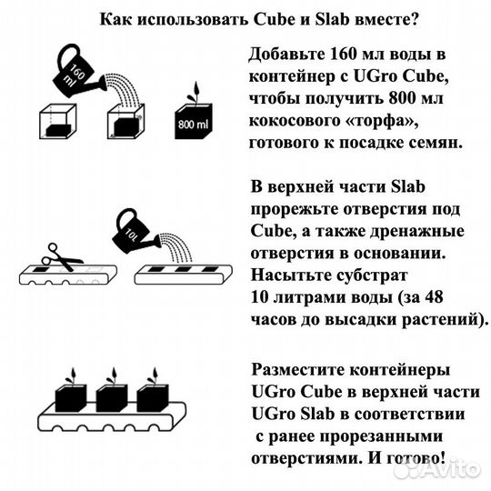 Кокос UGro Slab Rhiza субстрат