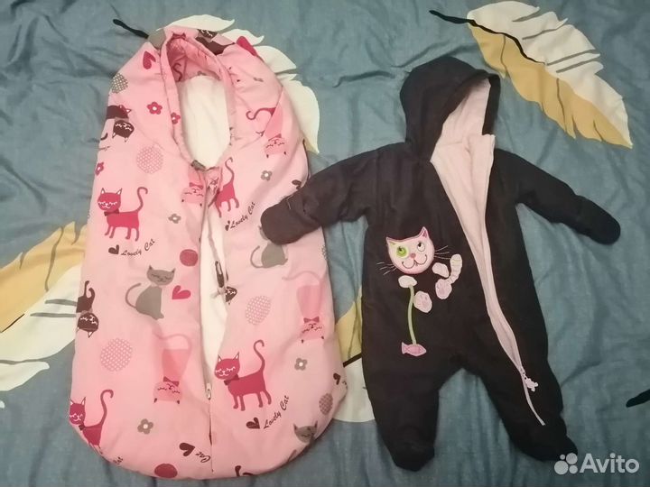 Конверт на выписку для девочки весна, рост 56-62