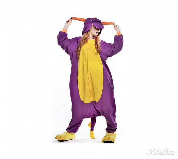 Кигуруми FunFur Фиолетовый Дракон L