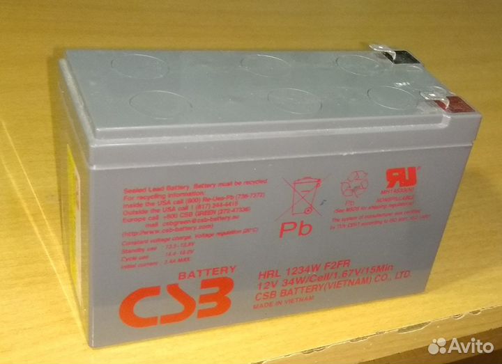 Аккумулятор CSB HRL 1234W 12В, 9 Ач