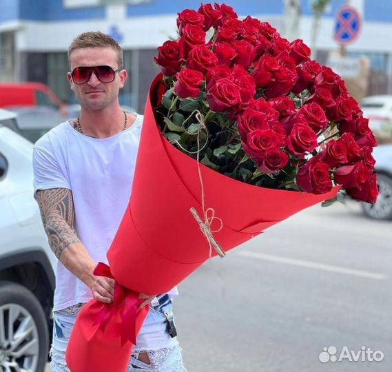 Роза 100 см букет роз доставка цветов
