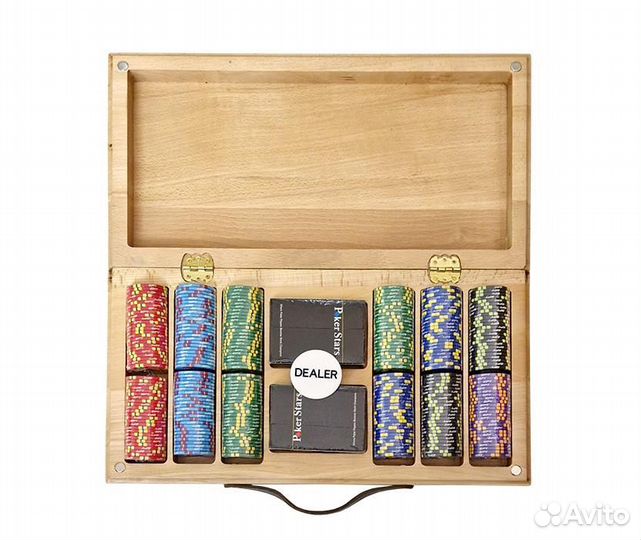 Набор для покера EPT Ceramic на 300 фишек в кейсе из бука 62240