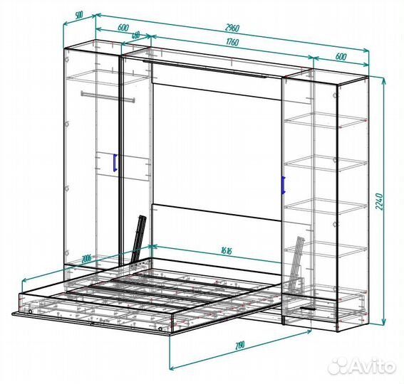 Шкаф кровать трансформер в рассрочку