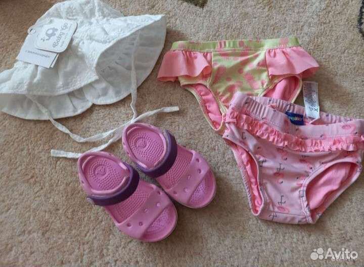 Новые панама,купальник(трусики) /сандалии crocs c6