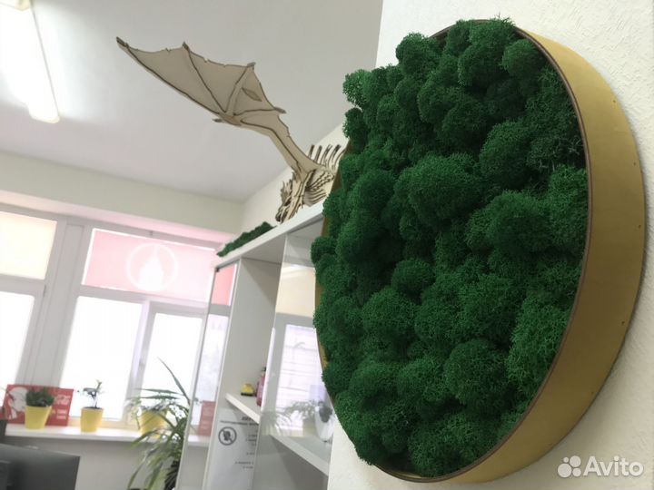 Круглое дерево жизни панно. Картины со мхом