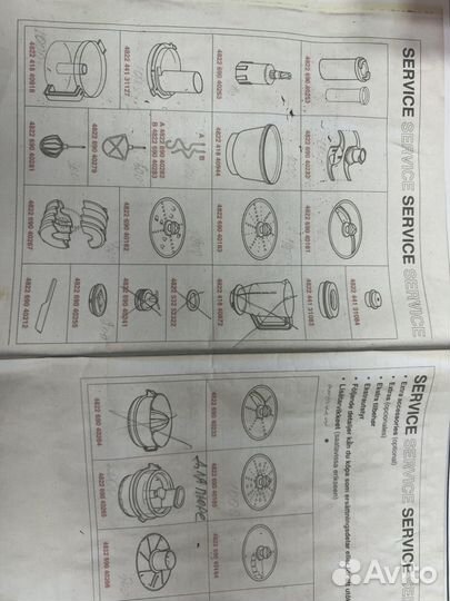 Запчасти и детали от кухонного комбайна philips