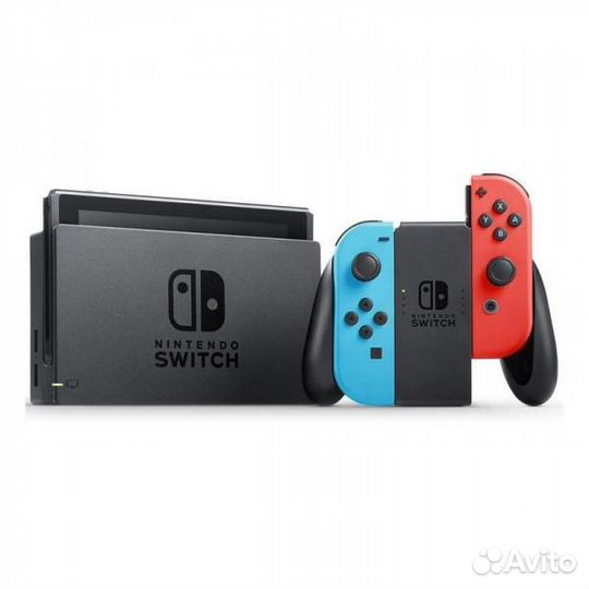Nintendo Switch rev.2 32 гб, неоновый синий/неонов