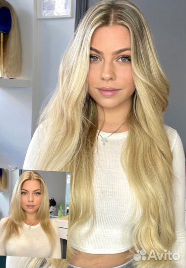 Волосы на заколках из натуральных волос