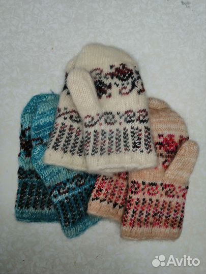 Шерстяные варежки