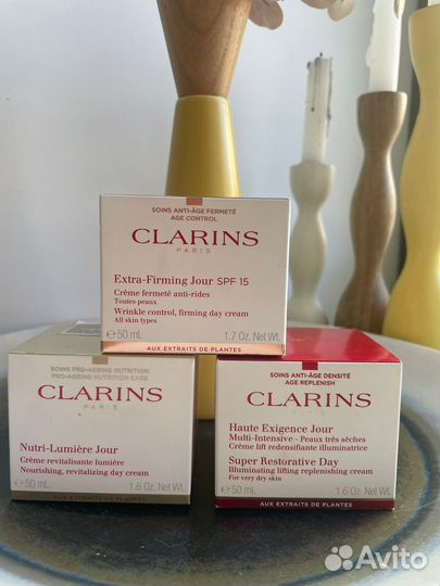 Крем для лица clarins, biotherm, estee lauder