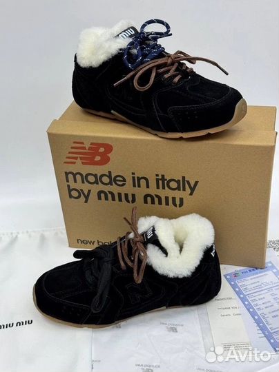 Кроссовки new balance miu miu с мехом