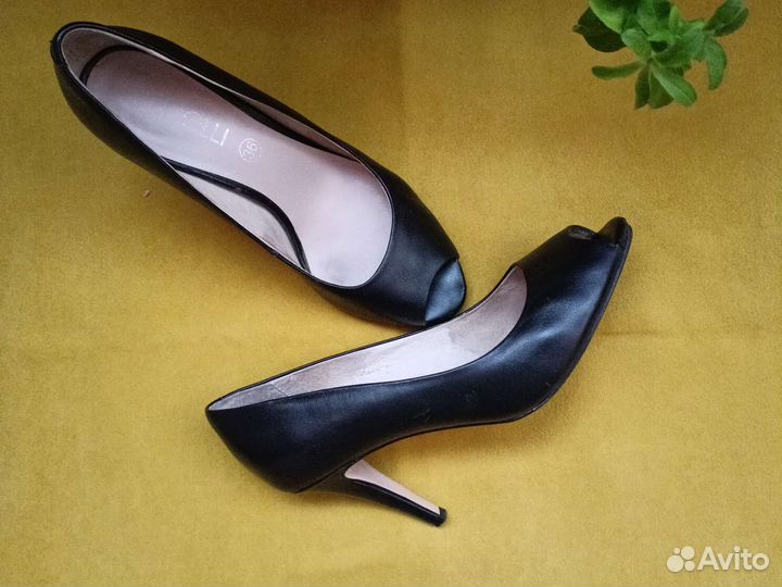 Туфли женские черные классические 36 на каблуке