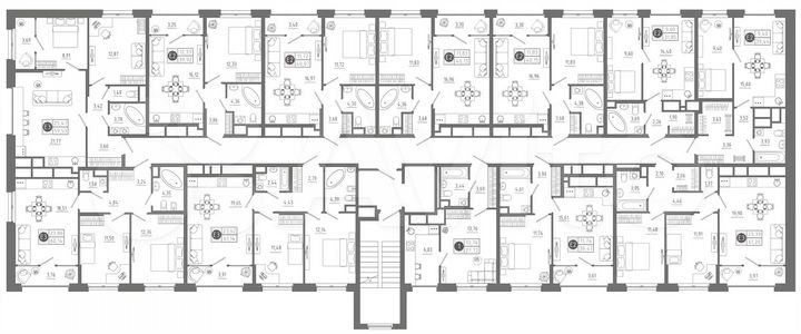2-к. квартира, 61,1 м², 3/10 эт.