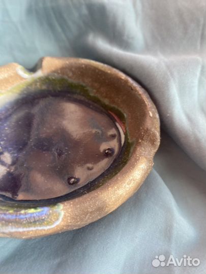 Керамическая пепельница озеро ручной работы