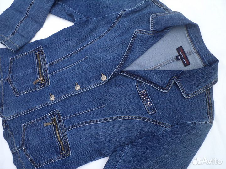 Джинсовый костюм, куртка y2k ретро 46-48-50 размер