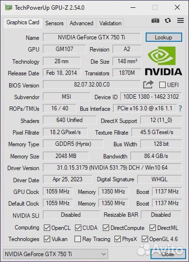 GTX 750ti 2gb