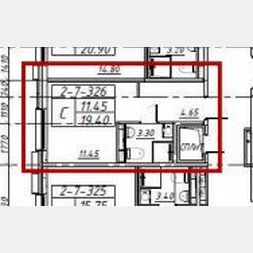 Апартаменты-студия, 19,4 м², 5/16 эт.