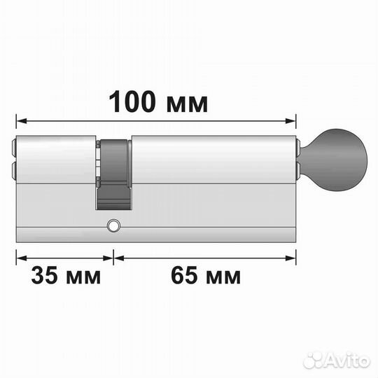 Цилиндровый механизм Livgard 100 мм 65/35 с вертуш