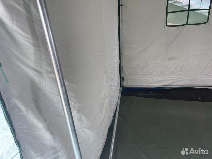 Палатка Каркасная утепленная зеленого цвета 10х5м