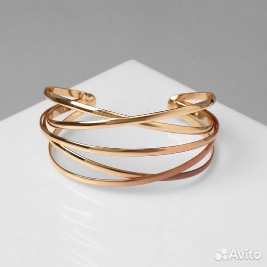 2 шт. Браслет металл 'Афина' многослойный, цвет золото