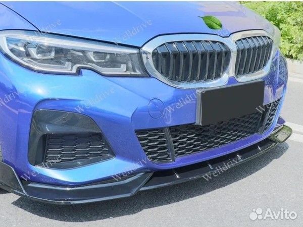 Губа передняя BMW G20 AC Schnitzer черный глянец