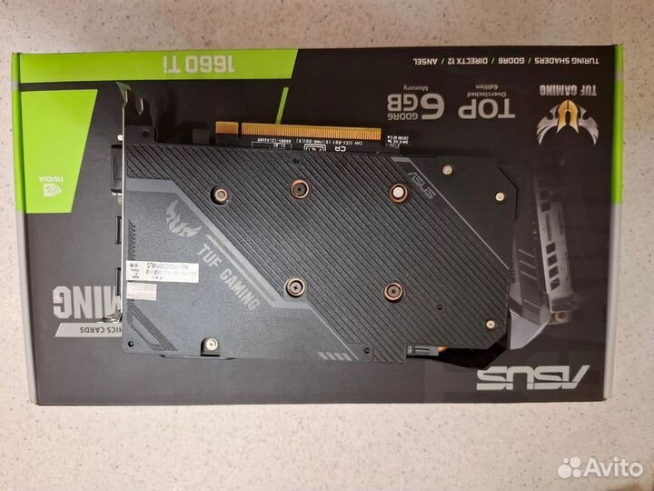 Видеокарта gtx 1660 ti 6gb asus tuf gaming