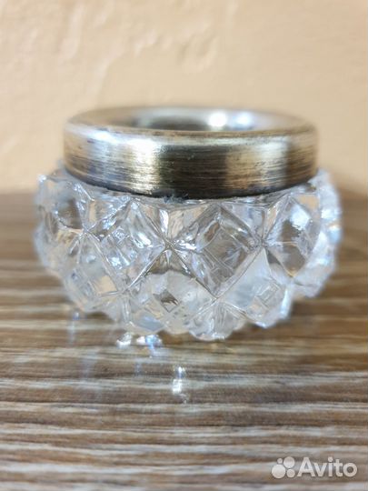 Солонка спецовник хрусталь серебро