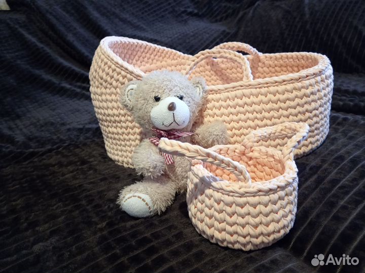 Люлька для куклы вязанная