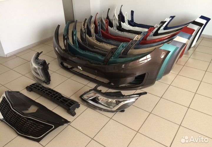 Бампер передний на Kia Rio 3